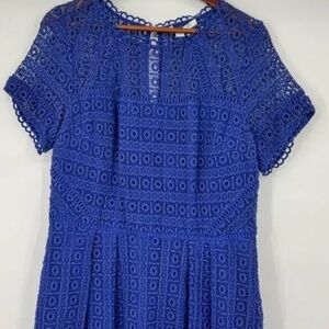 Boden Althea Blue Lace Dress. Tea length. Stunning. Fit and Flare